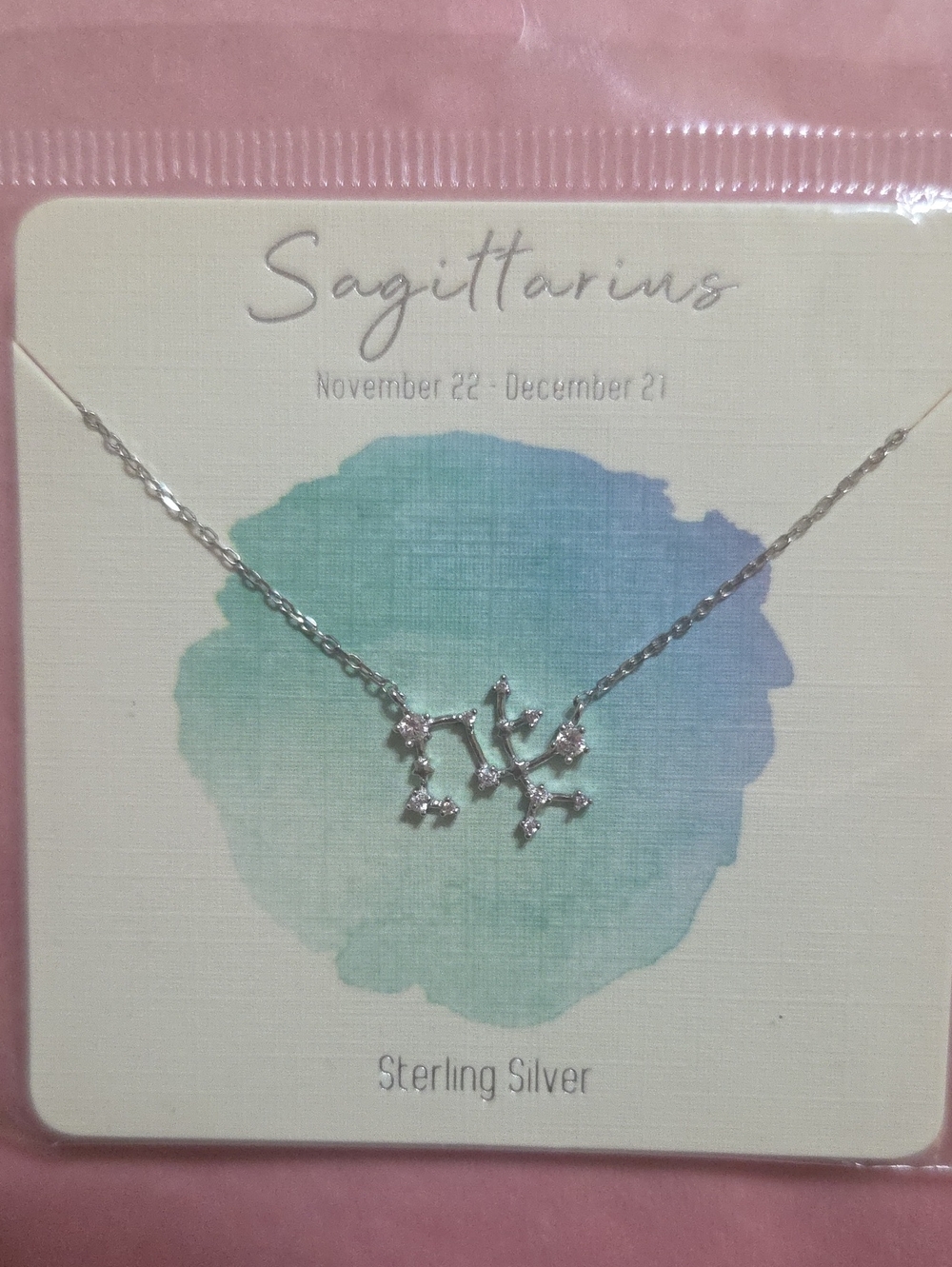 Sagittarius Sterling Silver Constellation Necklace - Silver